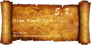 Sima Kamélia névjegykártya